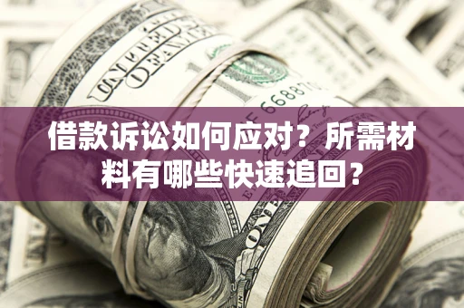 武汉借款诉讼如何应对？所需材料有哪些快速追回？
